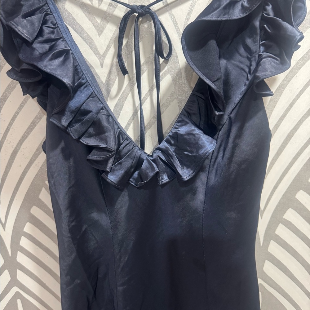 Princess Polly Navy Ruffle Mini Dress - Picture 5 of 6
